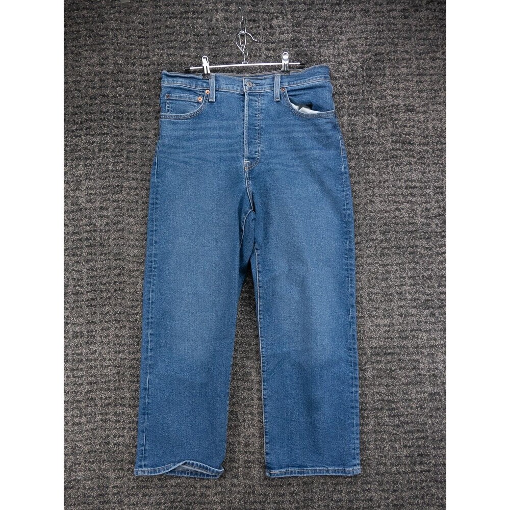 Levis Jeans Womens 31 Actual 32x27 Blue Ribcage Straight Ankle High Rise Denim